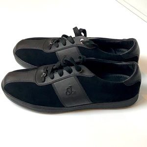 Jacob Arabo Black Leather& Suede Low Top Sneakers  Men Size 10( RARE)